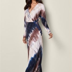 Long sleeved, tie dyed maxi dress. Size XL.